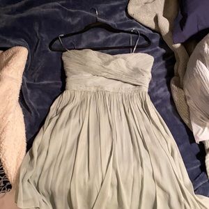 Strapless J. crew dress in sea foam green